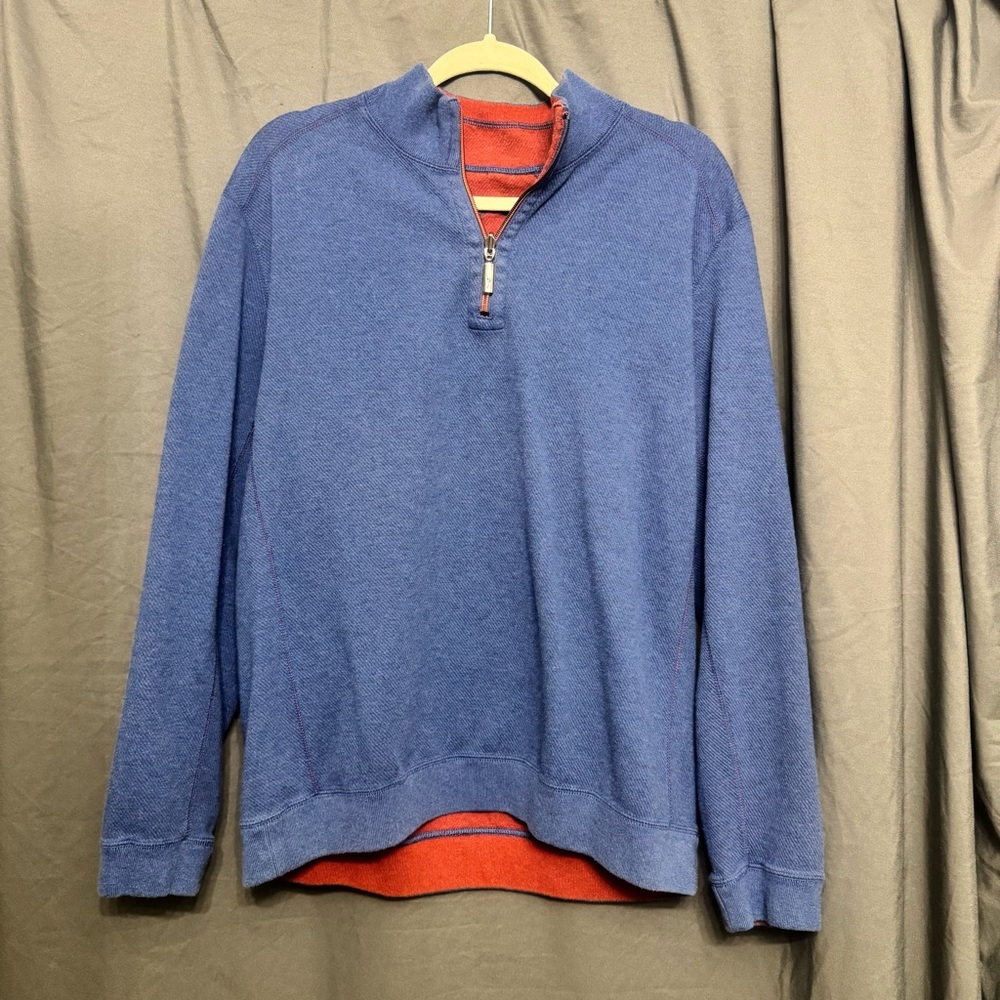 Tommy Bahama Reversible 1/4 Zip Up Sweater